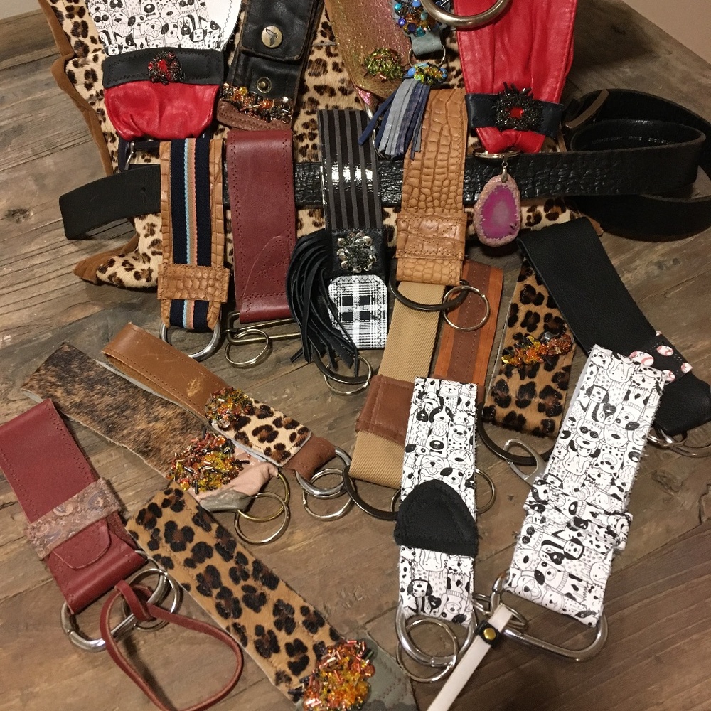 Handcrafted & Designed Leather/Suede Key Chains.